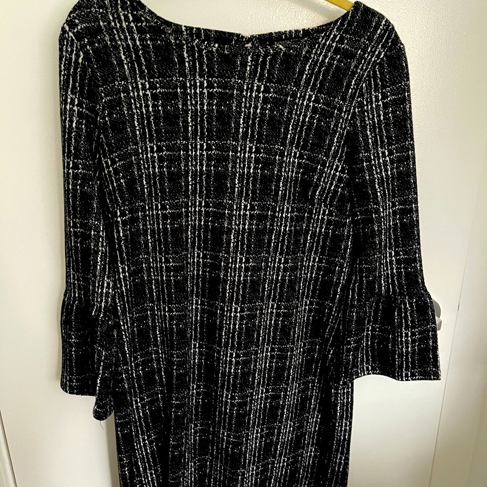 Banana Republic Plaid dress with bell sleeve
